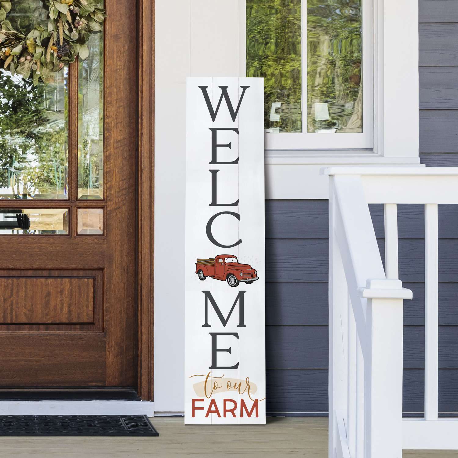  P. Graham Dunn Multicolored Wood 47 In. H Welcome To Our Farm Porch Sign