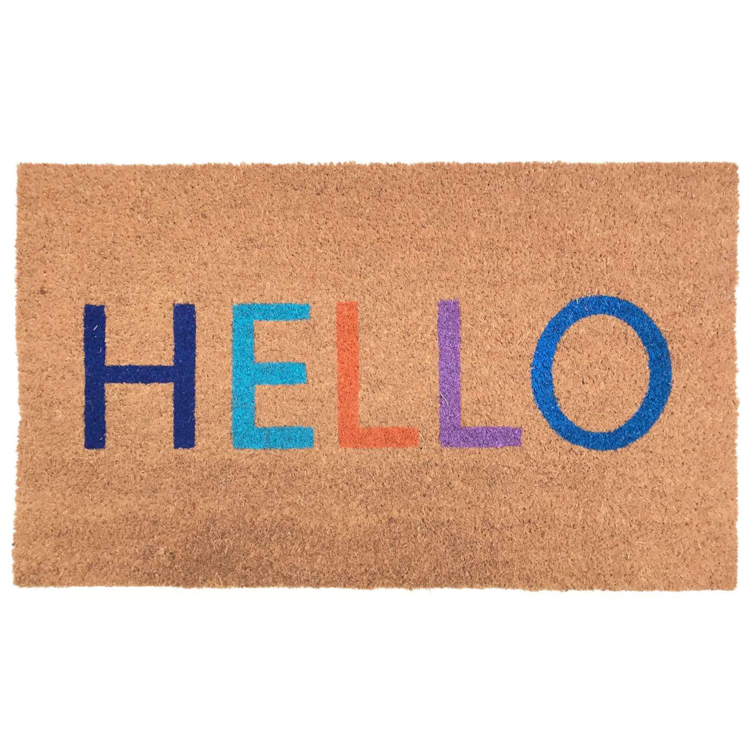  J & M Home Fashions 18 In. W X 30 In. L Multi-color HELLO Coir Door Mat