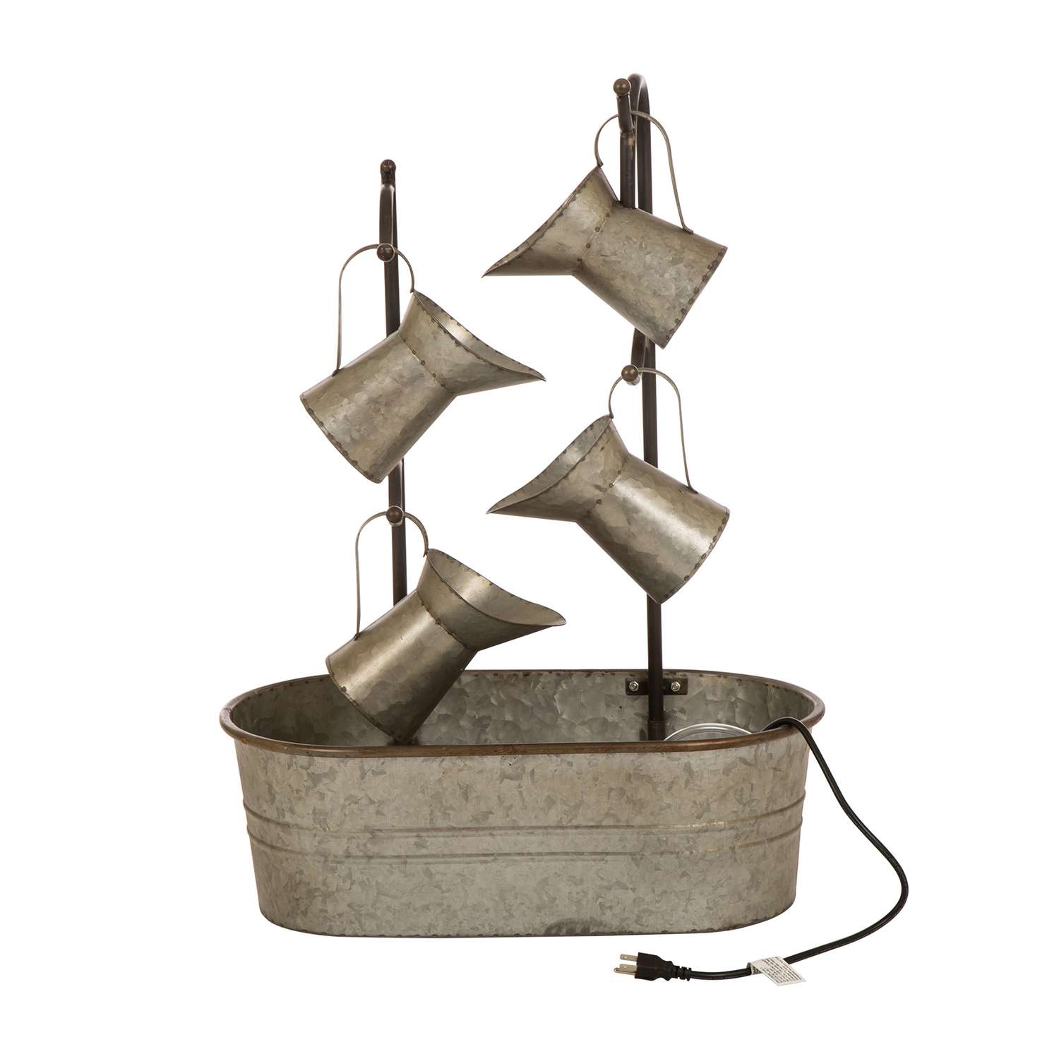  Glitzhome Metal Silver 33.25 In. H Cascading Fountain