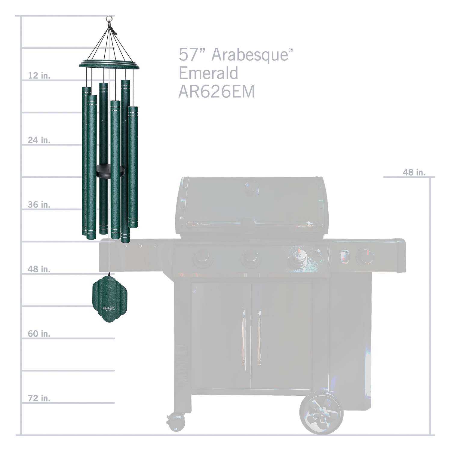  Wind River Arabesque Emerald Aluminum 57 In. Wind Chime