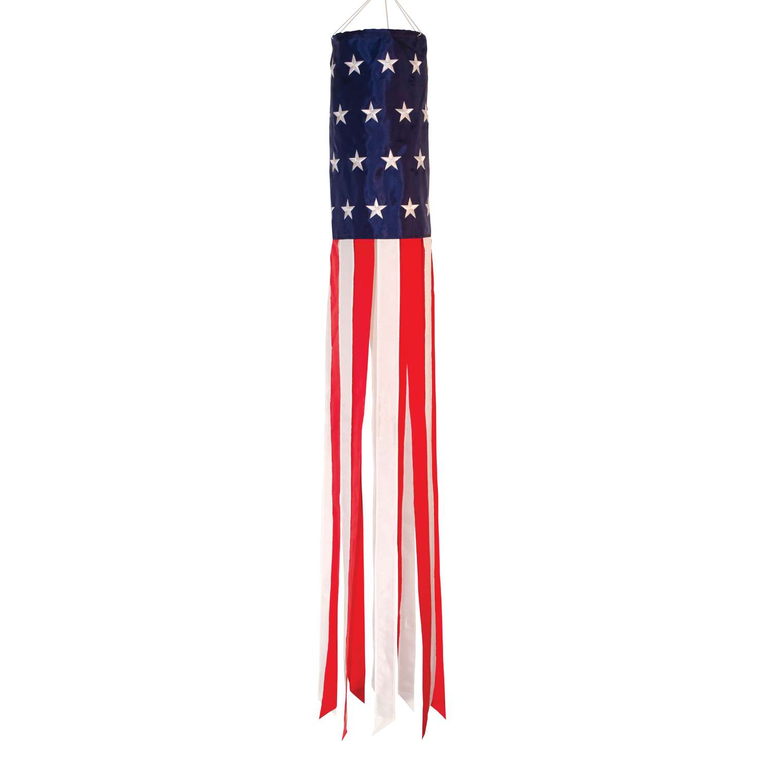  In The Breeze U.S. Stars And Stripes Embroidered Windsock 60 In. H X 8 In. W