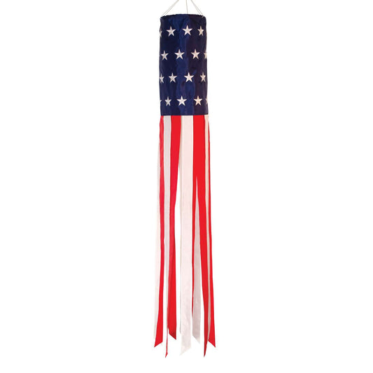  In The Breeze U.S. Stars And Stripes Embroidered Windsock 60 In. H X 8 In. W