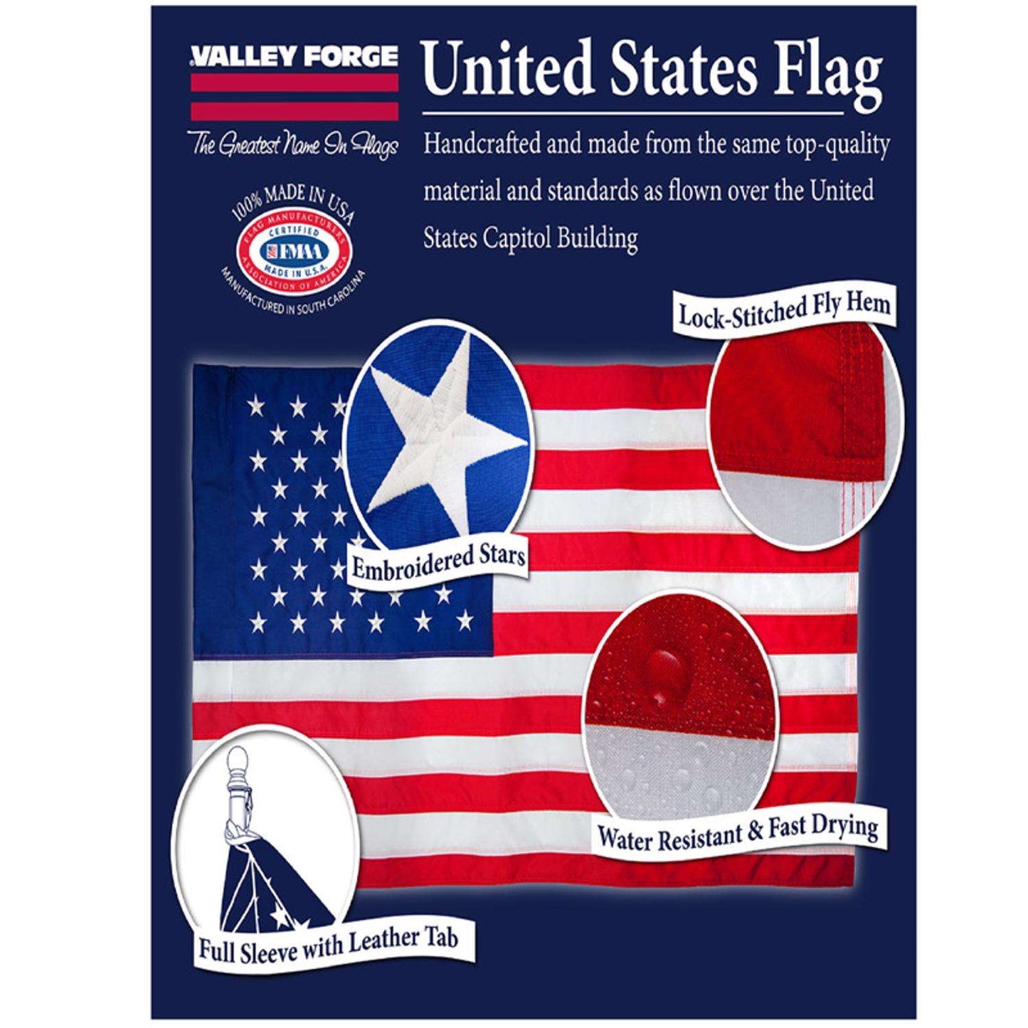  Valley Forge American Flag 30 In. H X 48 In. W