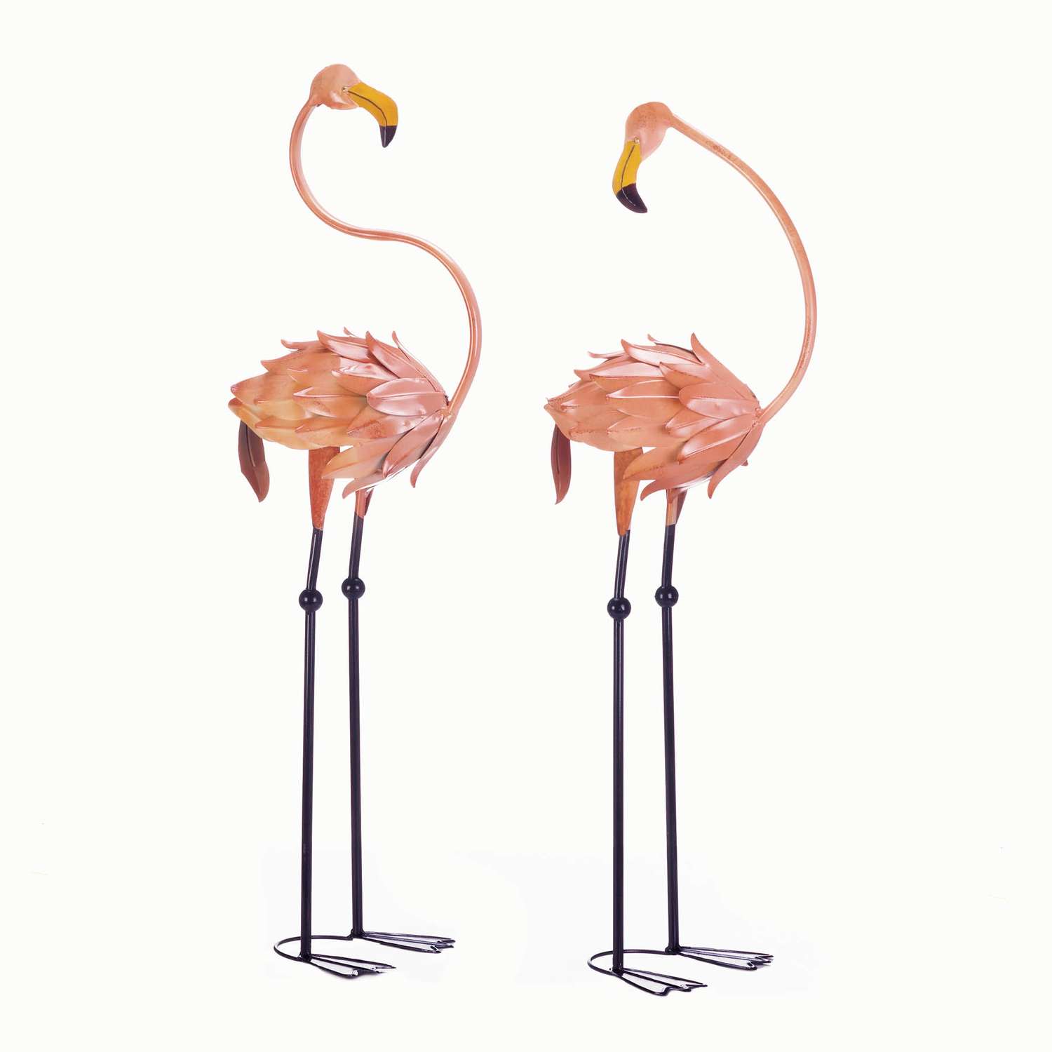  Summerfield Terrace Iron Pink 41 In. Duo Flamingos Statuary