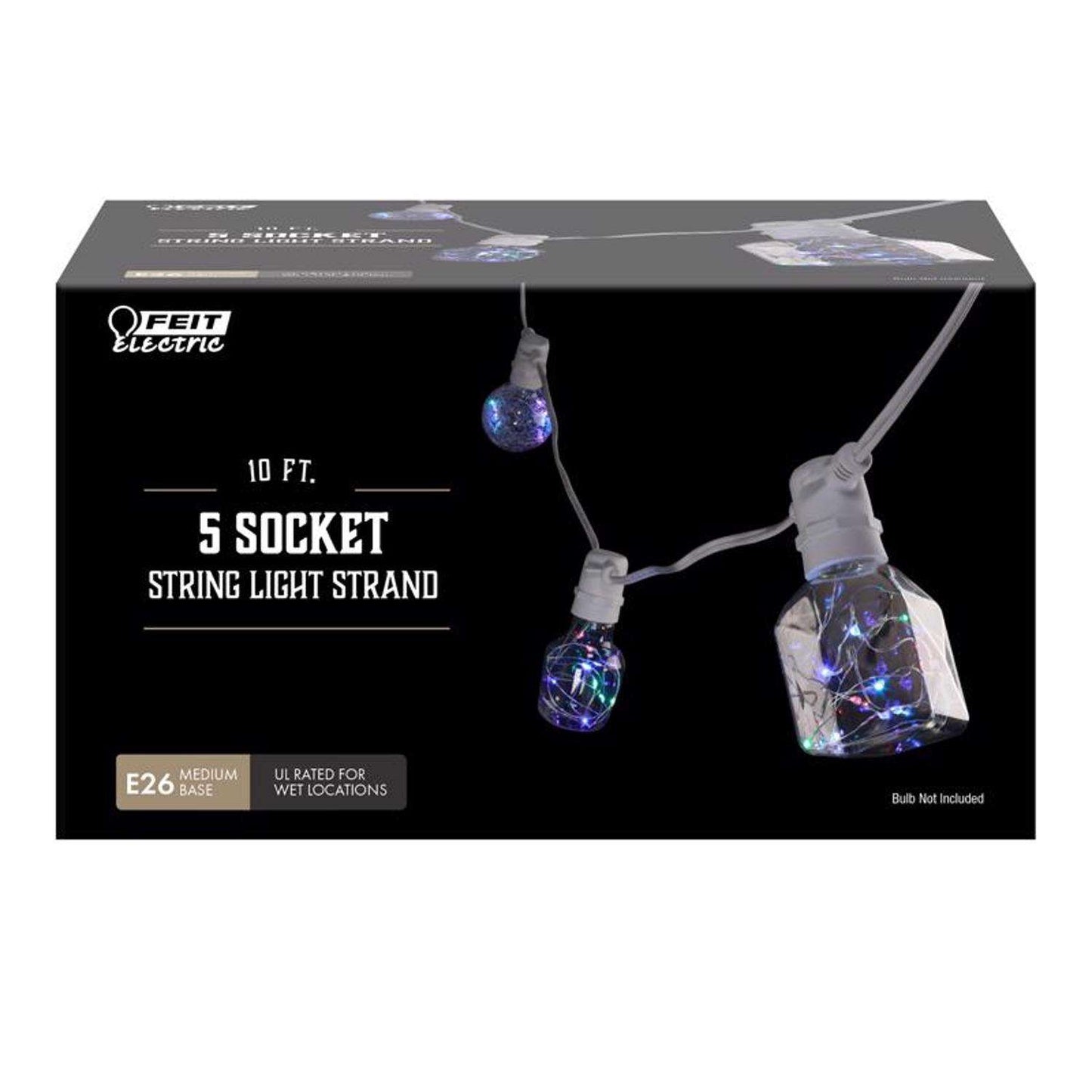  Feit String Lights LED Mix N Match Socket String Light Strand Clear 10 Ft. 5 Lights