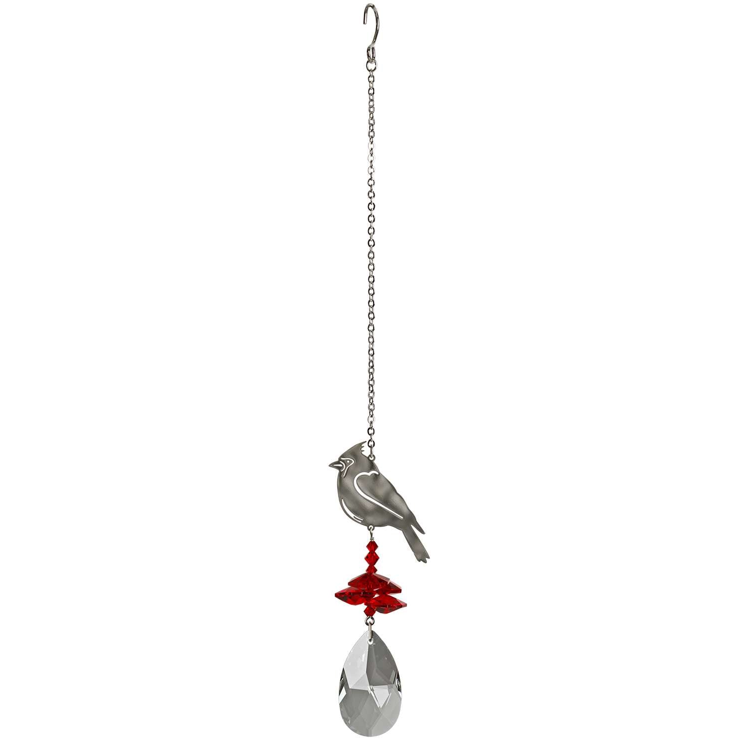  Woodstock Chimes Multi-color Crystal 4.5 In. Cardinal Wind Chime