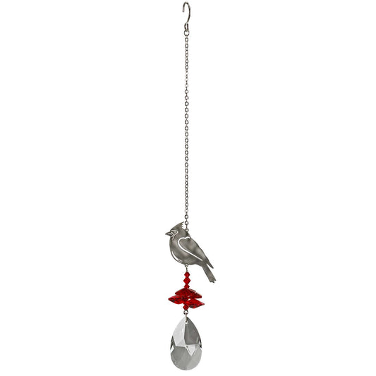  Woodstock Chimes Multi-color Crystal 4.5 In. Cardinal Wind Chime
