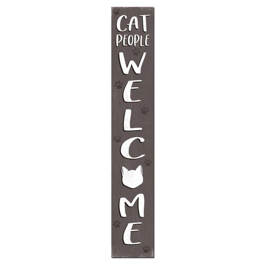  My Word! Multicolored Wood 46.5 In. H Cat People Welcome Porch Sign