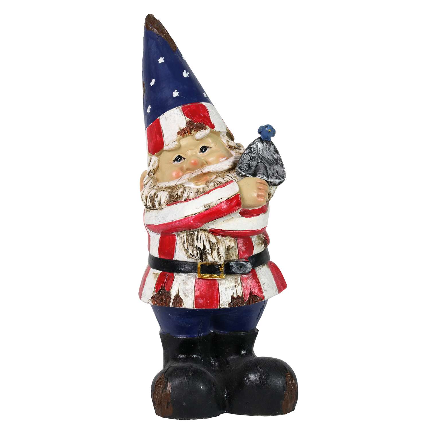  WindyWing Multicolored Resin 10.5 In. H Patriotic Gnome W/LED Statue