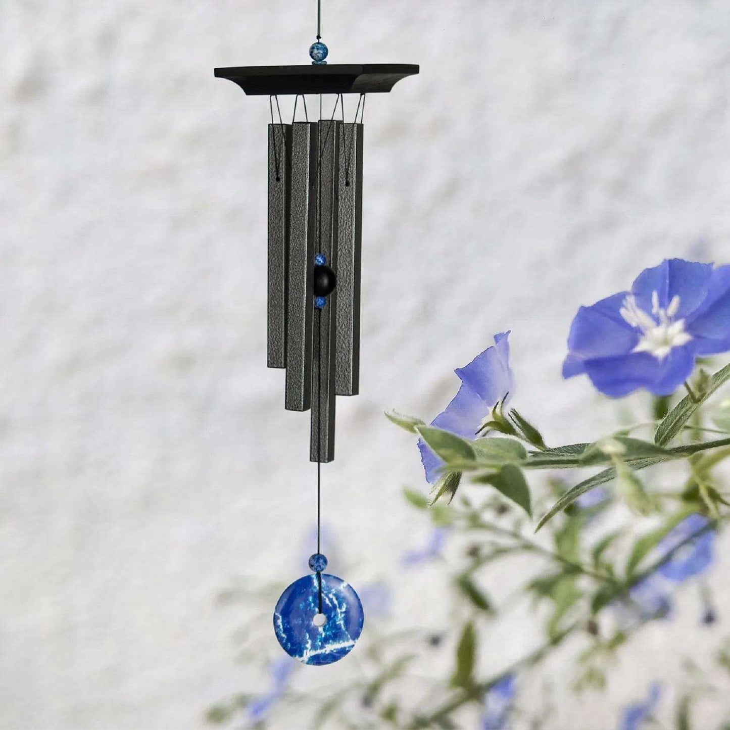  Woodstock Chimes Signature Collection Black/Blue Aluminum/Wood 21 In. Blue Lapis Wind Chime
