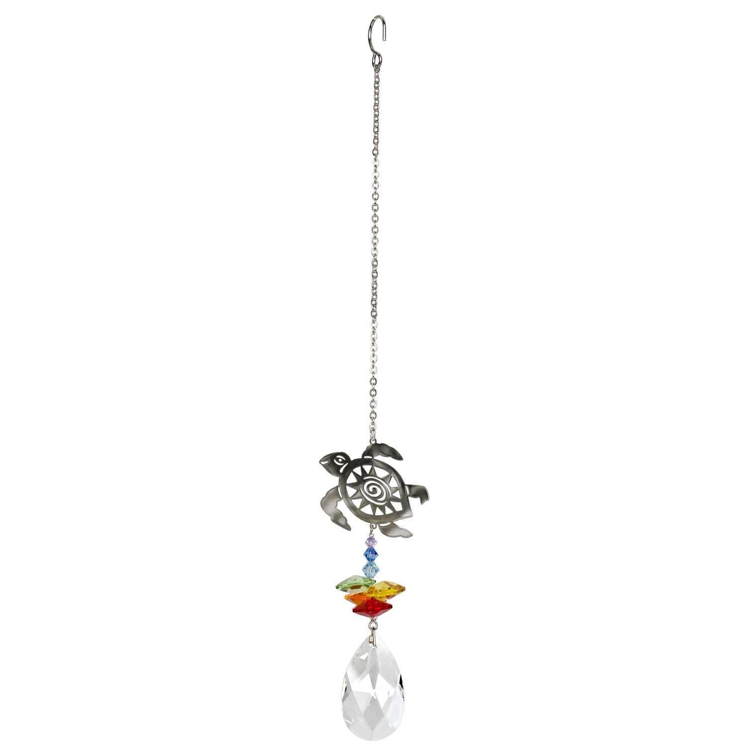  Woodstock Chimes Multi-color Crystal 4.5 In. Turtle Wind Chime