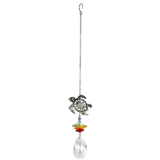  Woodstock Chimes Multi-color Crystal 4.5 In. Turtle Wind Chime