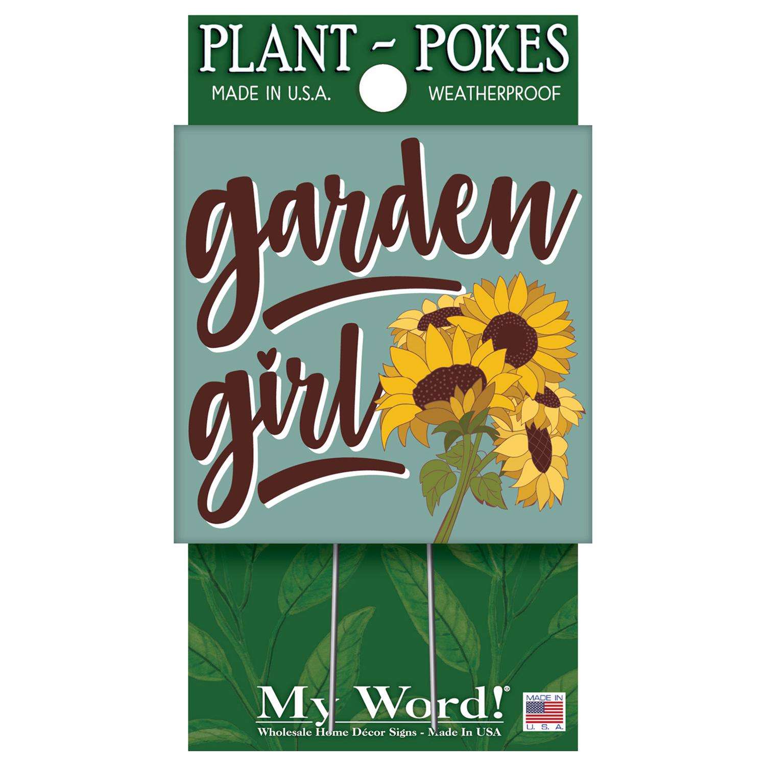  My Word! Multicolored Wood 4 In. H Garden Girl Plant Pokes