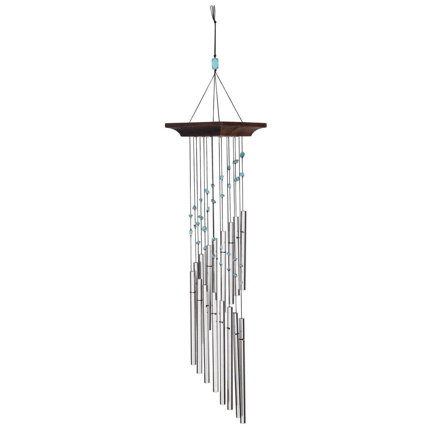  Woodstock Chimes Mystic Spiral Brown/Silver Aluminum/Wood 22 In. Wind Chime