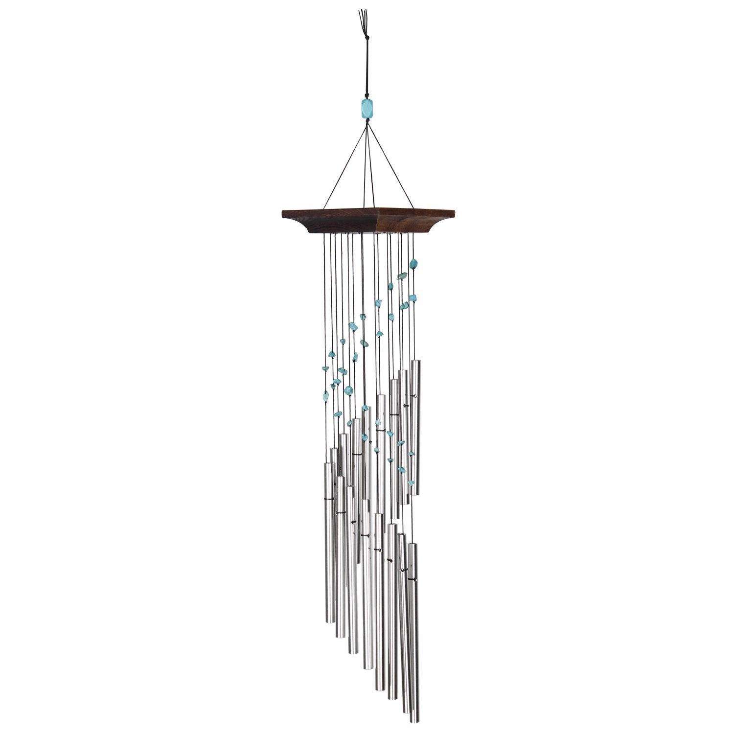  Woodstock Chimes Mystic Spiral Brown/Silver Aluminum/Wood 22 In. Wind Chime