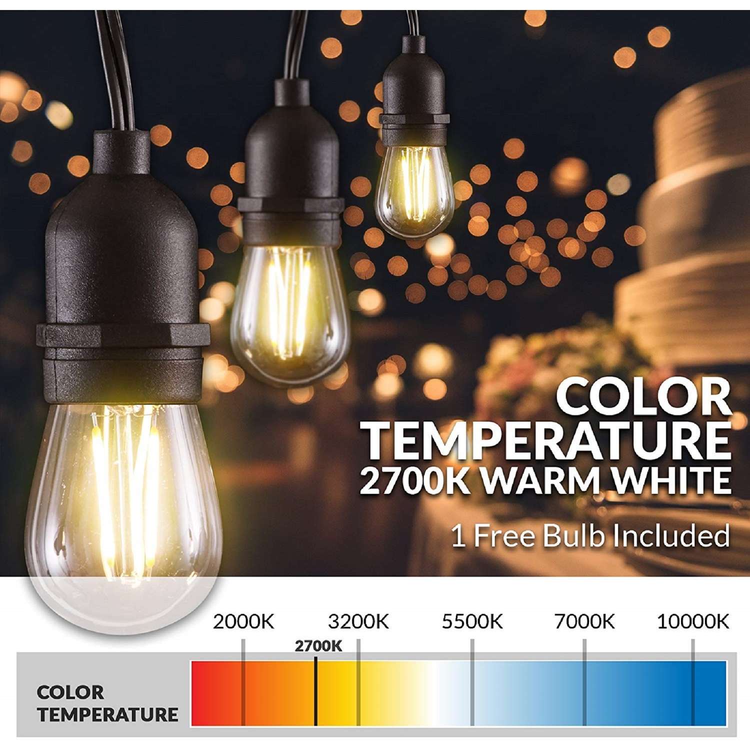  Newhouse Lighting LED Cottage,Farmhouse,Industrial LED Light String Clear 25 Ft. 9 Lights