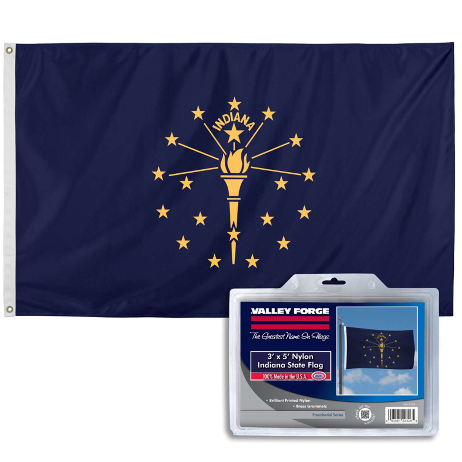  Valley Forge Indiana State Flag 36 In. H X 60 In. W