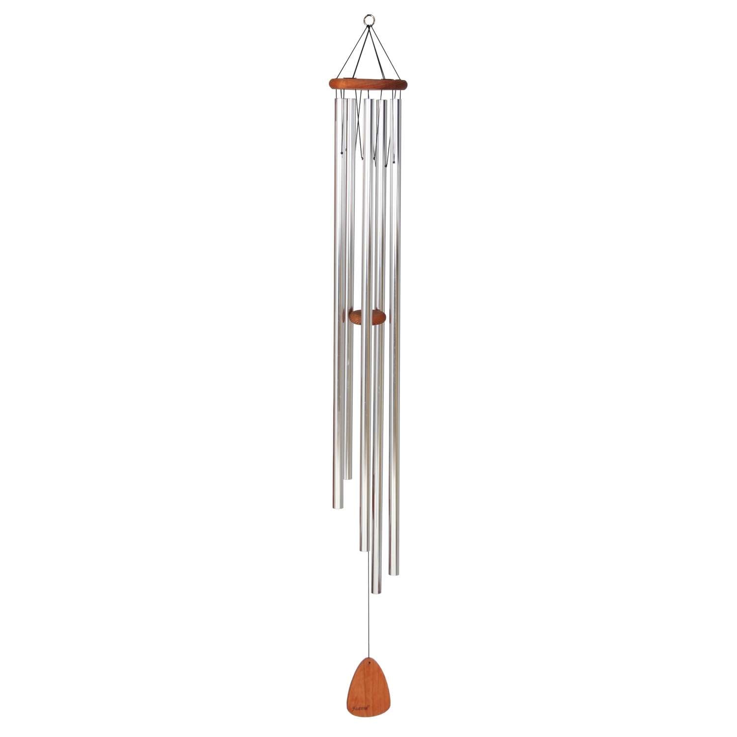  Festival Silver Aluminum/Wood 60 In. Wind Chime