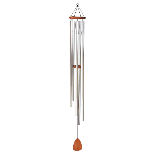  Festival Silver Aluminum/Wood 60 In. Wind Chime