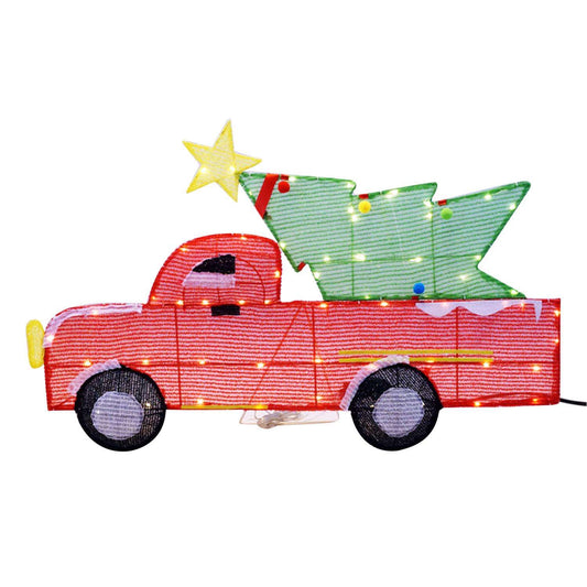  Celebrations Multicolored 15 In. H Red Truck With Christmas Tree Yard Decor