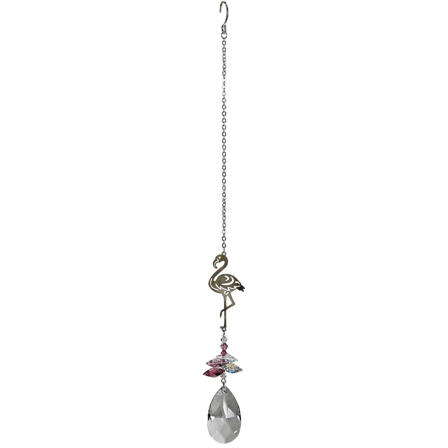  Woodstock Chimes Multi-color Crystal 4.5 In. Pink Flamingo Wind Chime