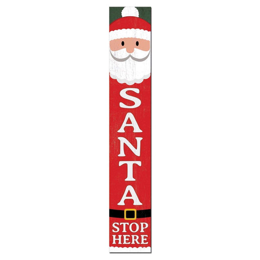  My Word! Multicolored Wood 46.5 In. H Santa Stop Here Porch Sign