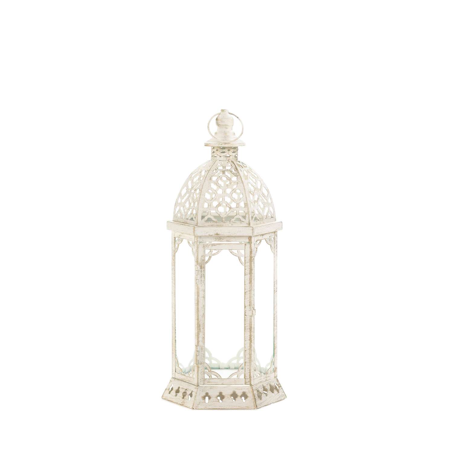  Gallery Of Light Graceful Glass/Metal Lantern White