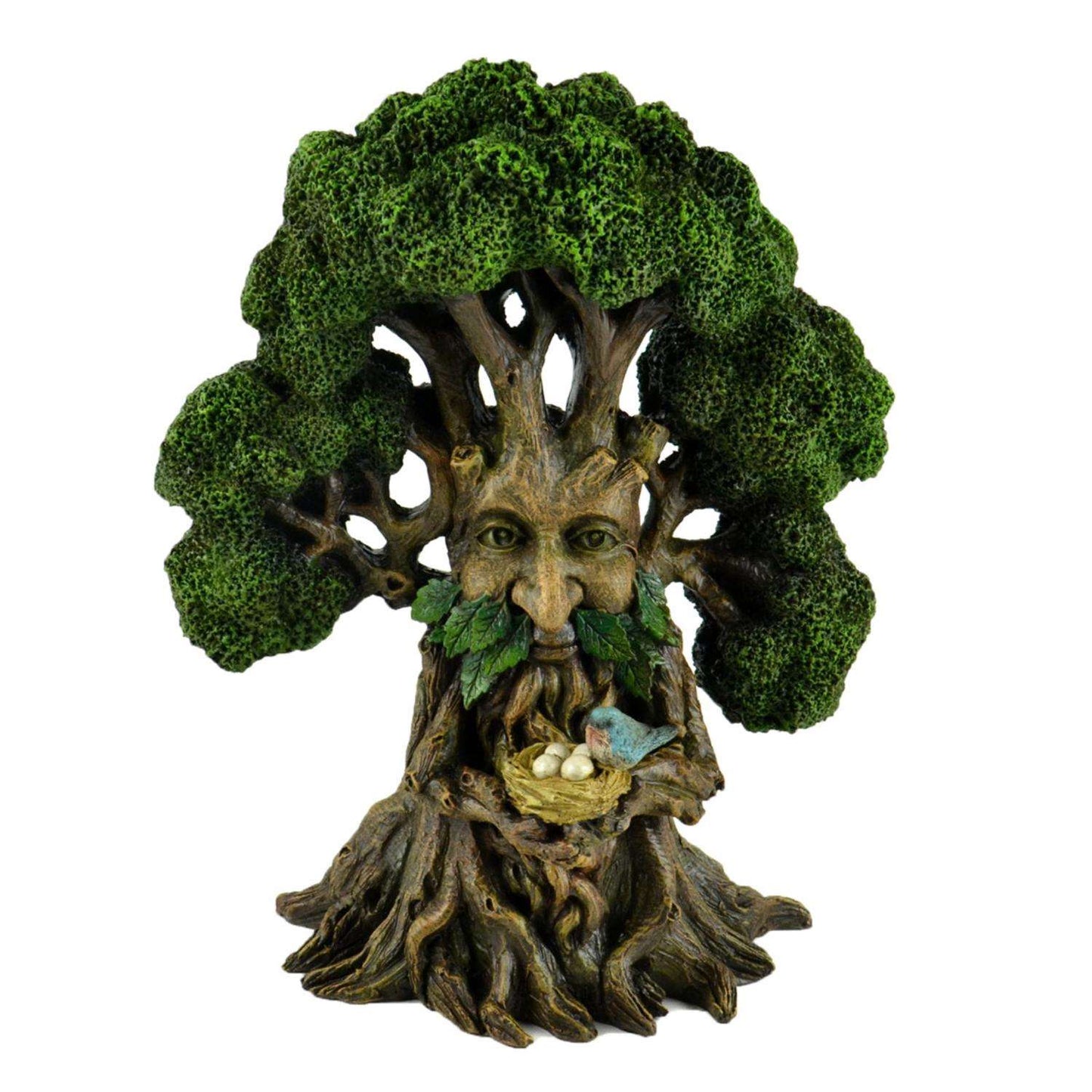  Touch Of Nature The Garden Collection Resin Multi-color 13 In. Tree With Face Holding Nest Statue