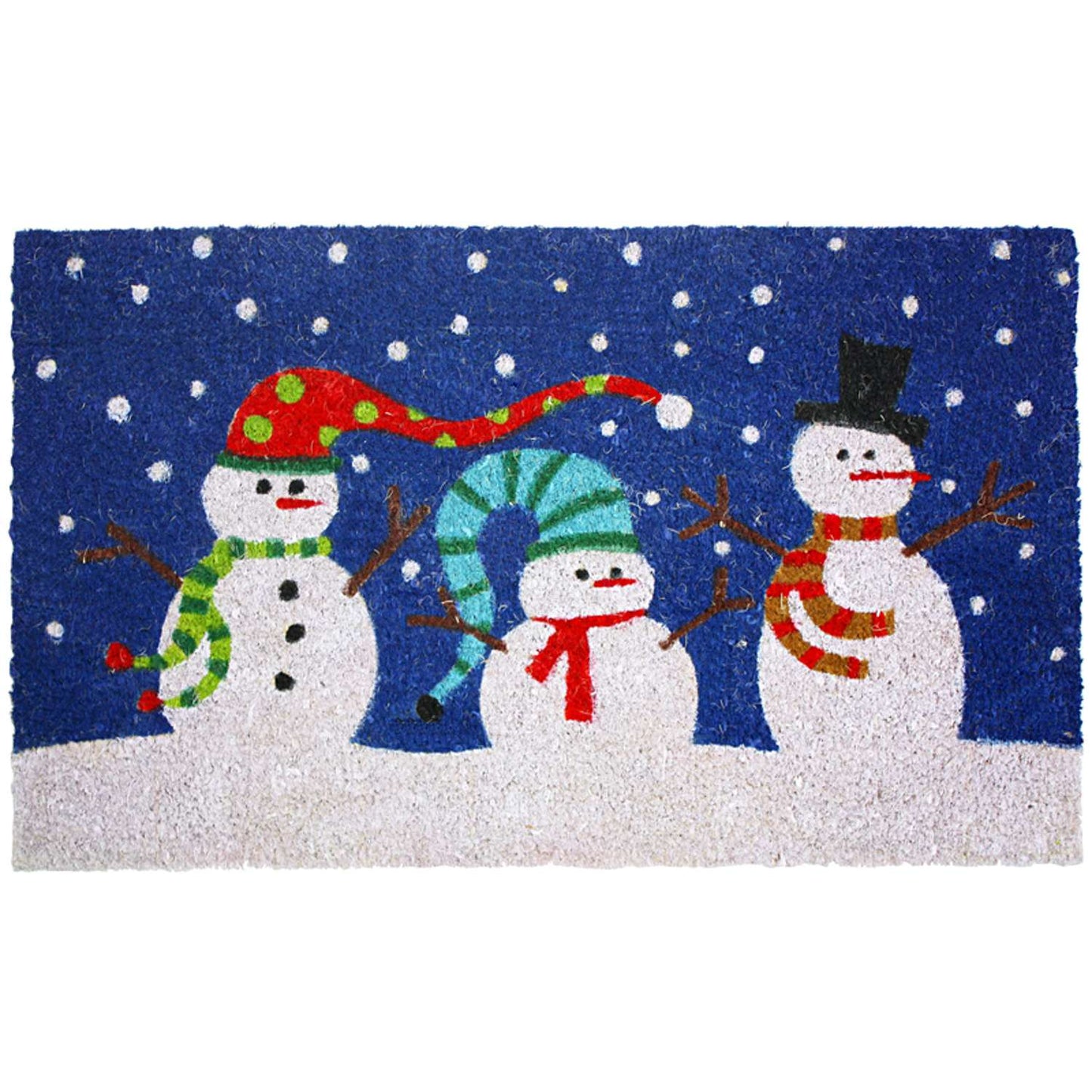  J & M Home Fashions 1.5 Ft. W X 2.5 Ft. L Multi-color Christmas Coir Outdoor Rug