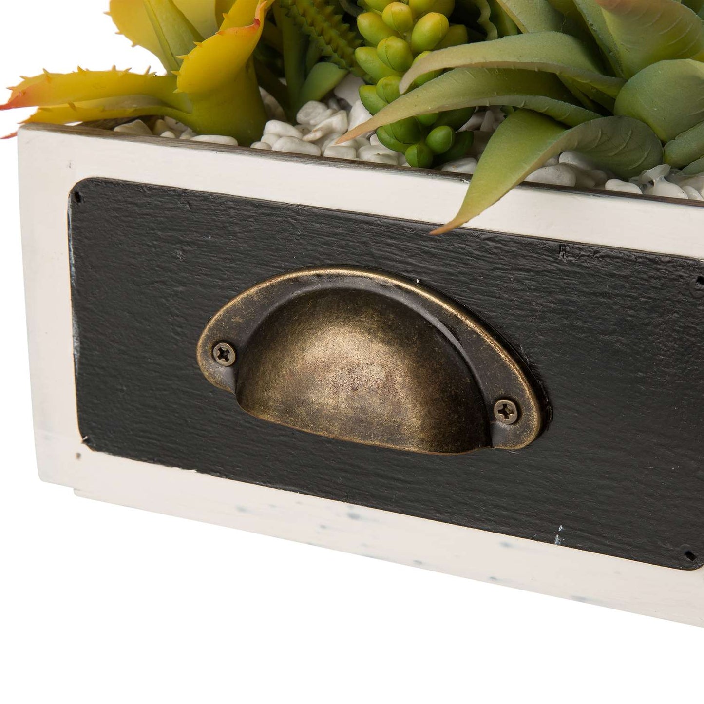  Glitzhome Black/Off-White Wood 6.25 In. H Wooden Pots