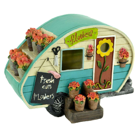  Midwest Design Imports Multicolored Polyresin 5.5 In. H Turquoise Camper Outdoor Decoration