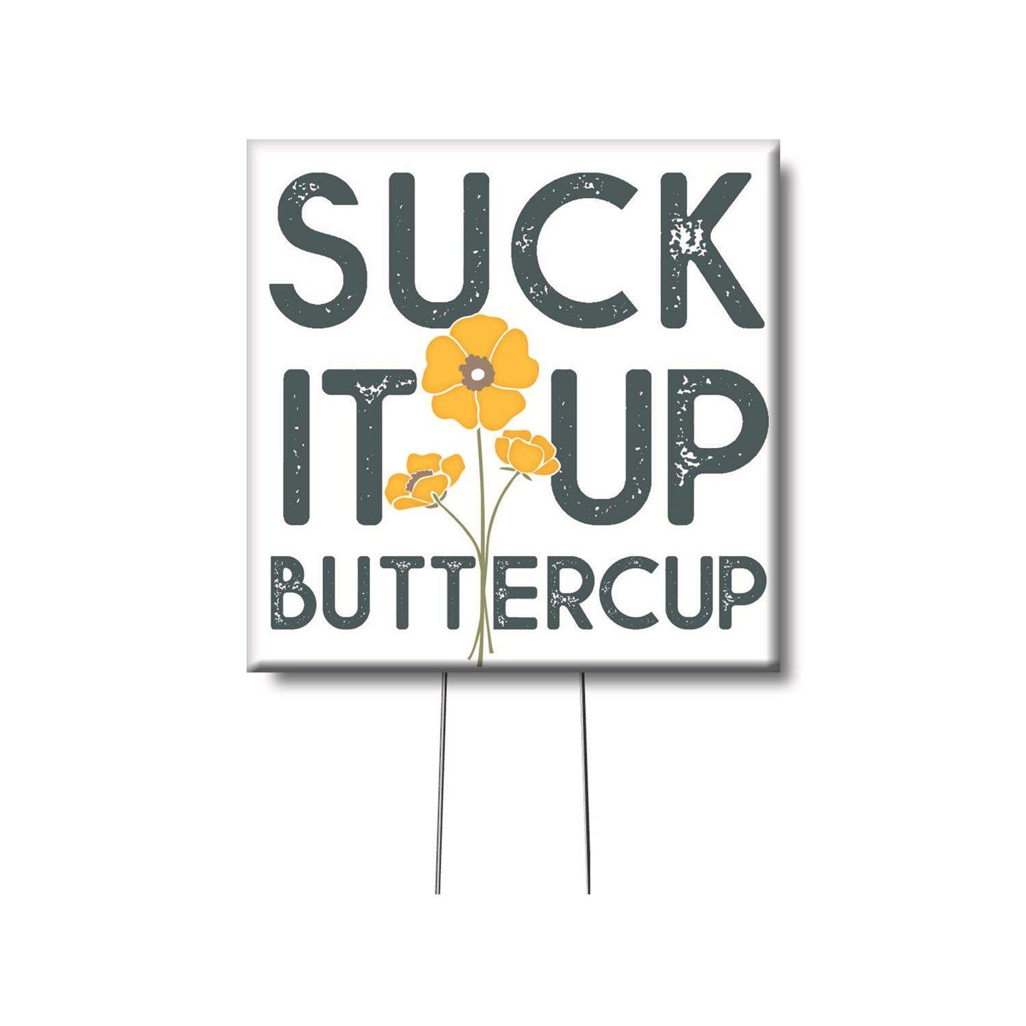  My Word! Multicolored Wood 4 In. H Suck It Up Buttercup Plant Pokes