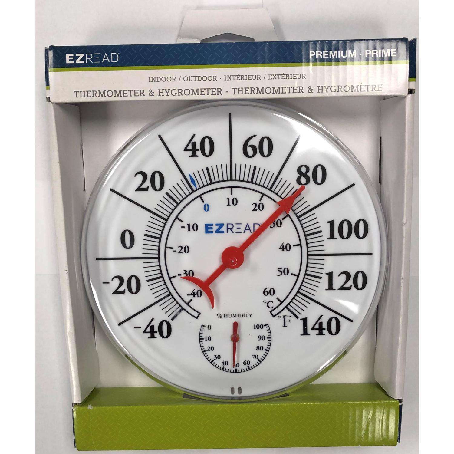 Headwind EZRead Hygrometer/Thermometer Plastic White 8 In.