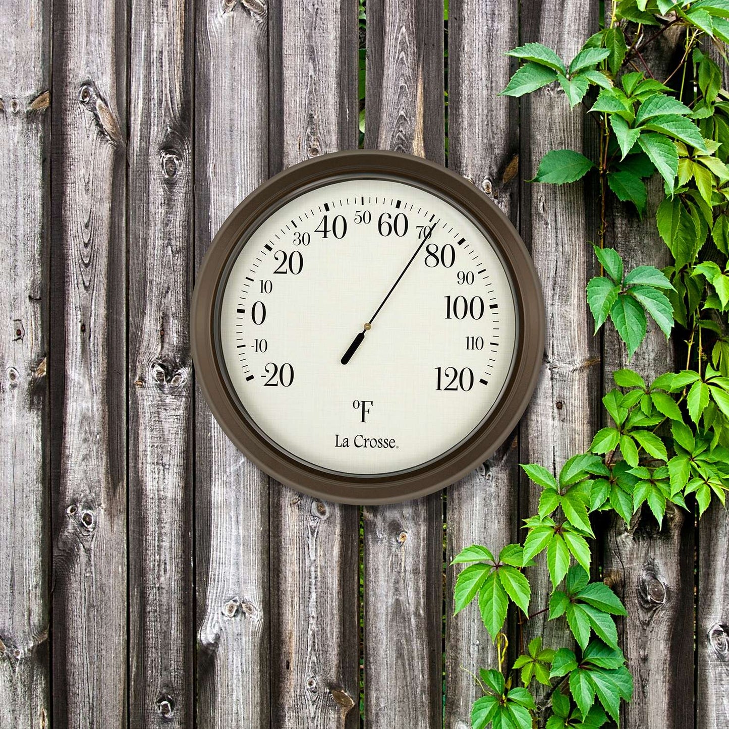  La Crosse Technology Dial Thermometer Plastic Brown 6.5 In.