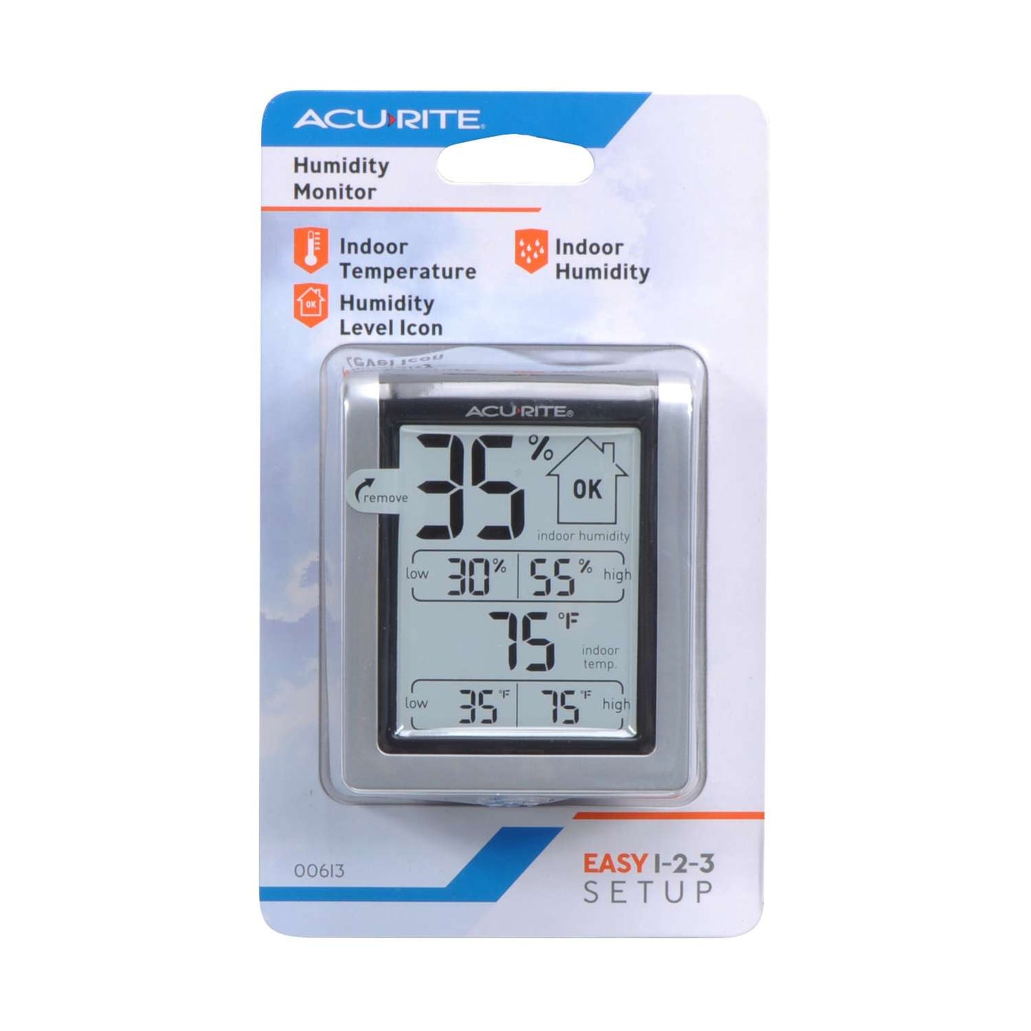  AcuRite Humidity Meter/Thermometer Plastic Gray