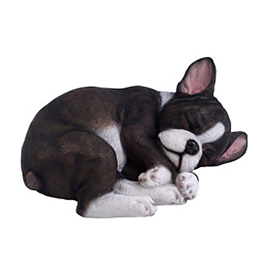  Exhart Resin Black/White French Bulldog Laying Garden Statue