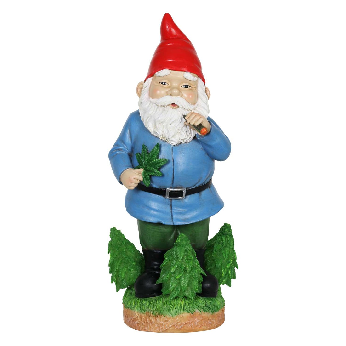  WindyWing Multicolored Resin 12.5 In. H Good Time Nugg Gnome Smoking Marijuana Statue