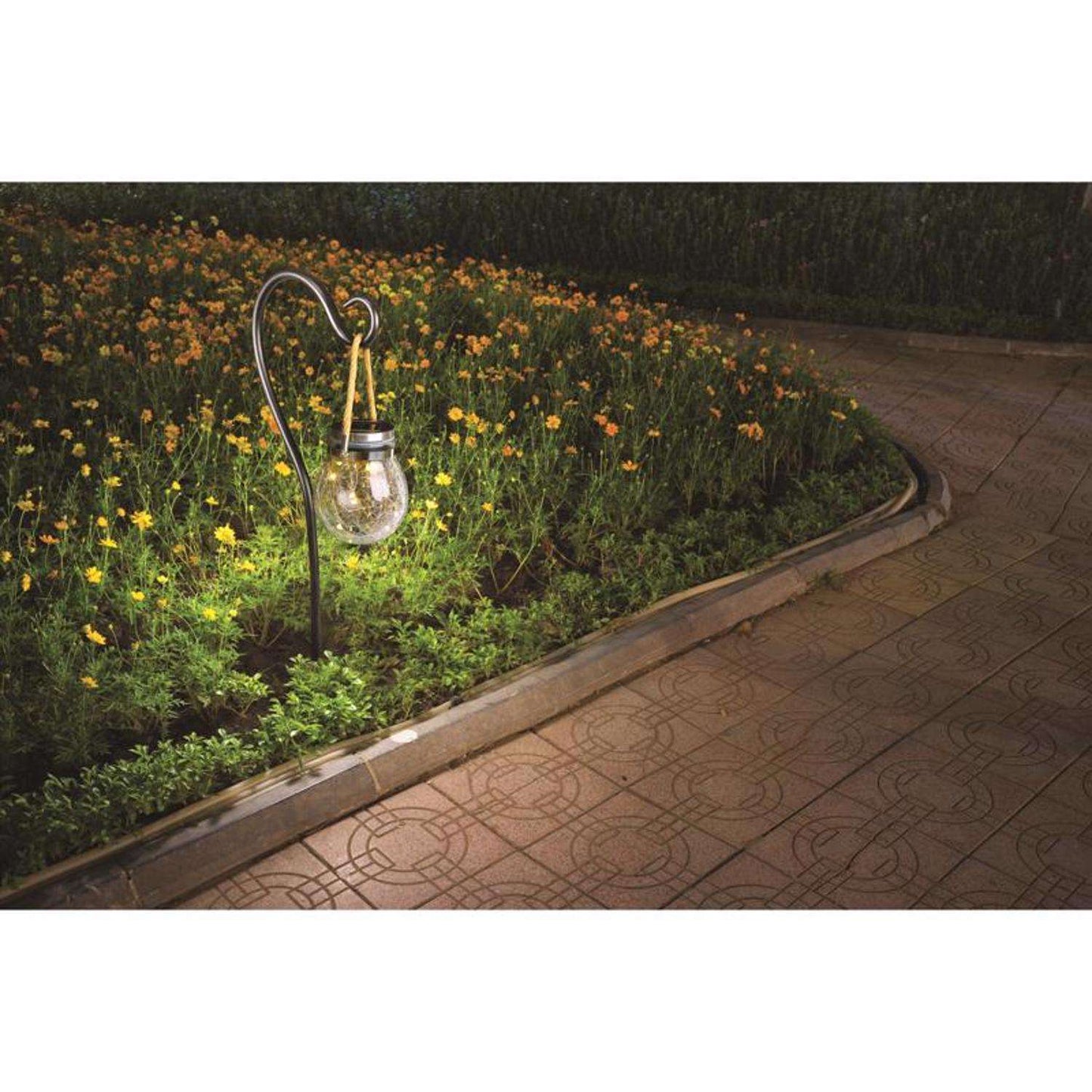  Feit Solar Fixtures 5 In. Solar Power Glass Round Crackle Jar W/Fairy Lights Bronze