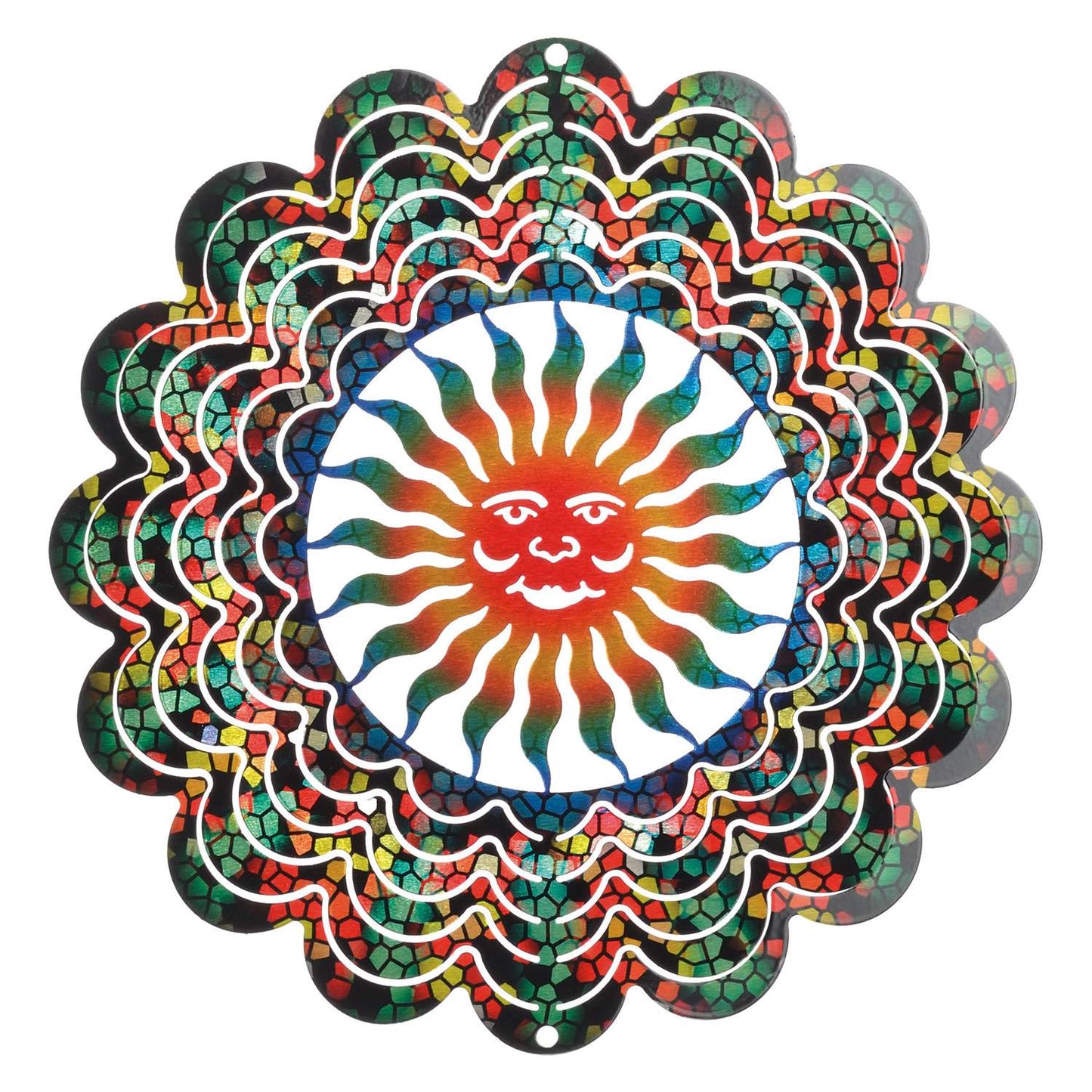  Metalart Maker Next Innovations Multicolored Steel 1 In. H Kaleidoscope Sunface Wind Spinner