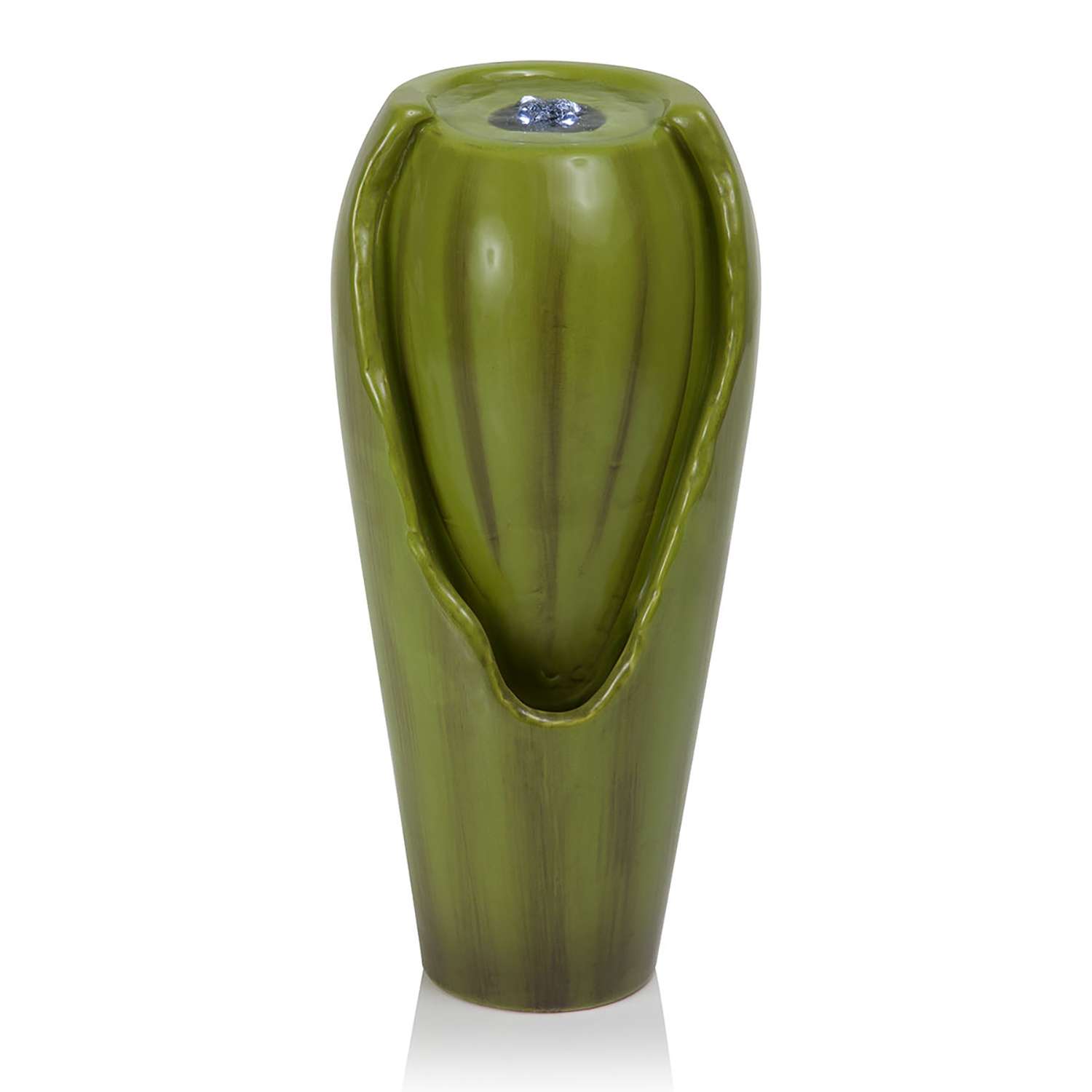  Alpine Ceramic Green Jar Table Top Fountain