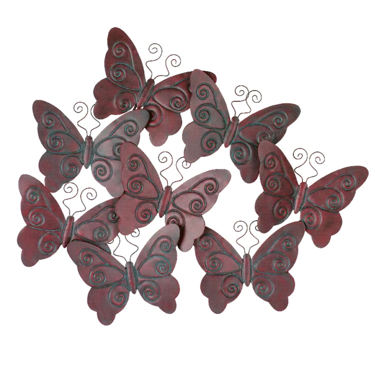  Living Accents Brown Steel 26 In. H Butterfly Plaque Wall Hanging Decor