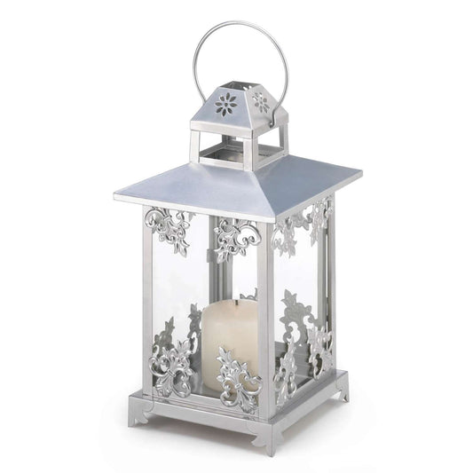  Gallery Of Light Frost Vine Glass/Metal Lantern Silver