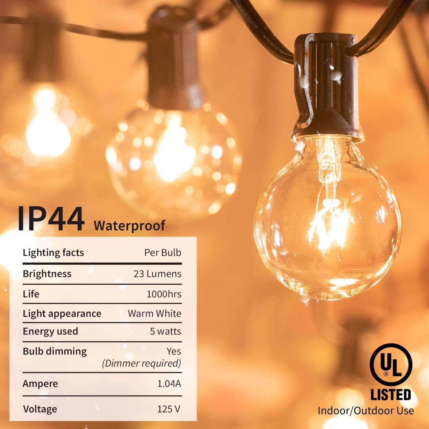 Globe Electric Globe-Electric G40 Monaco String Light Set Clear 25 Ft. 25 Lights