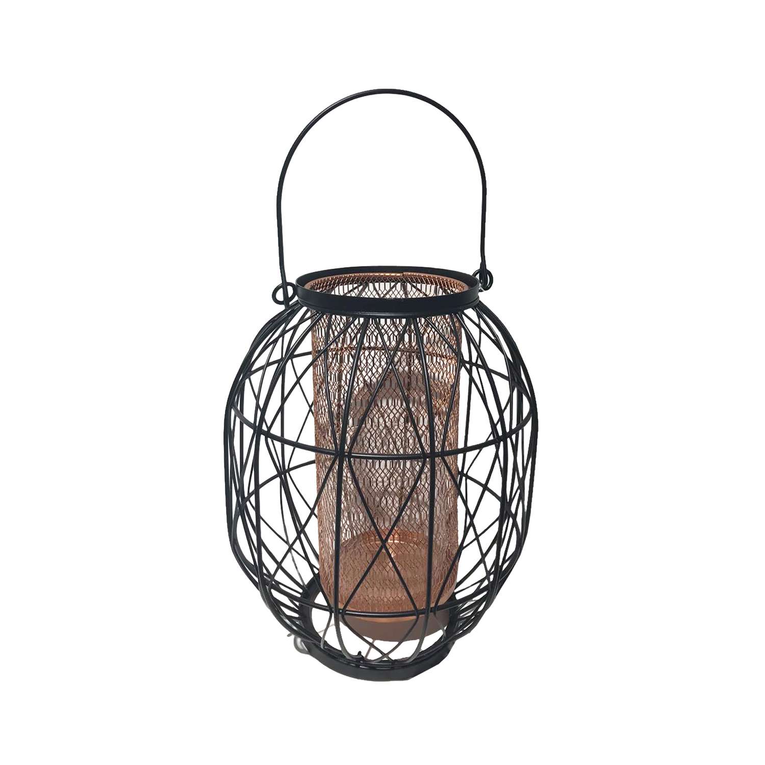  Meadow Creek 10 In. Metal Wire Lantern Black/Copper