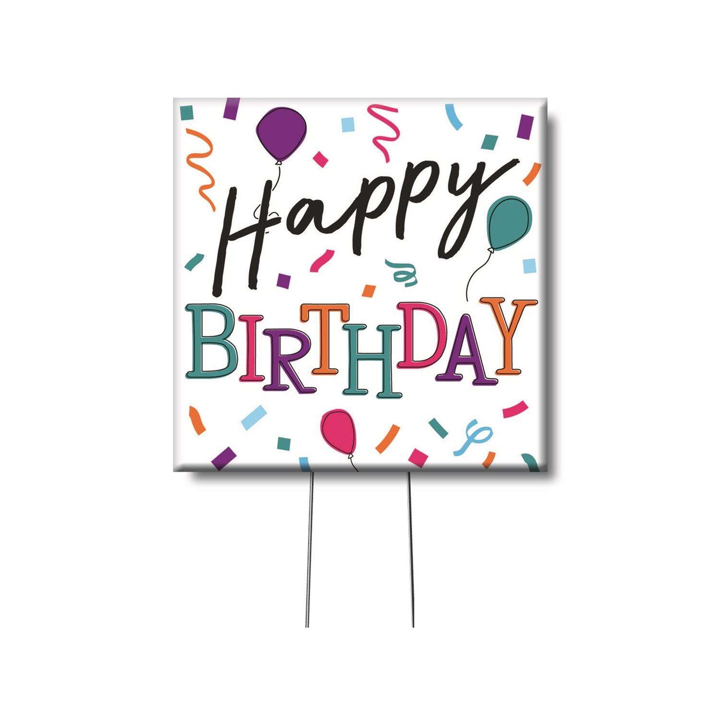 My Word! Multicolored Wood 4 In. H Happy Birthday Plant Pokes
