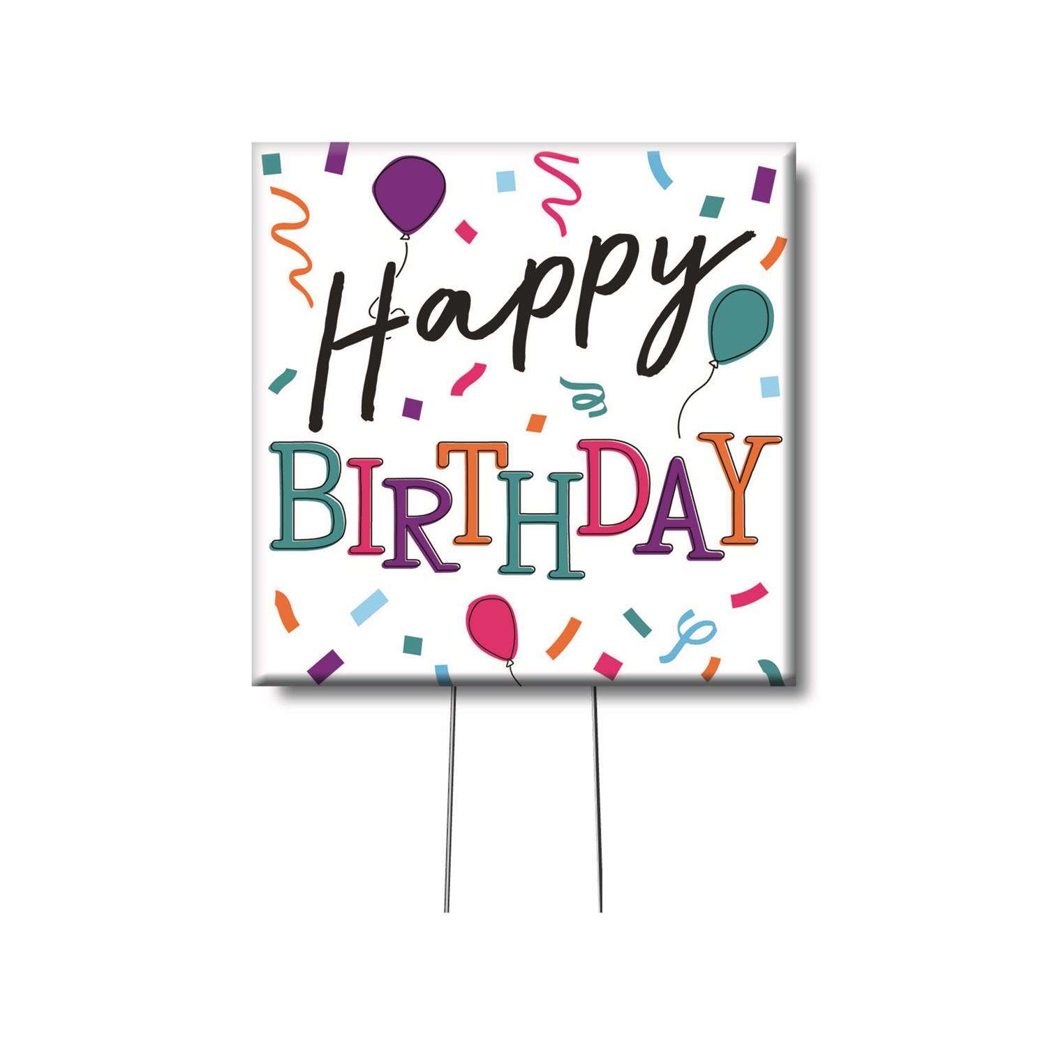  My Word! Multicolored Wood 4 In. H Happy Birthday Plant Pokes