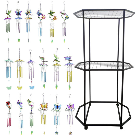  Alpine Assorted Metal 23 In. Unique Wind Chime Display