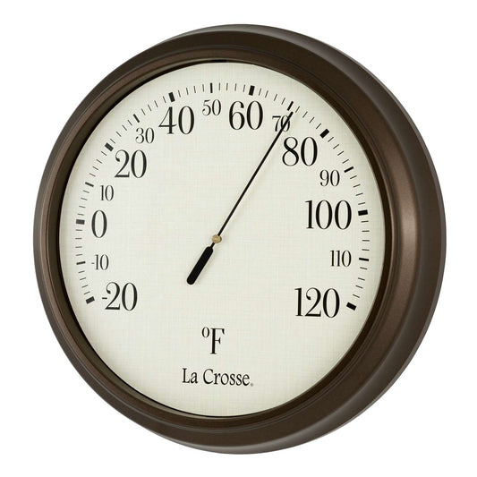  La Crosse Technology Dial Thermometer Plastic Brown 6.5 In.