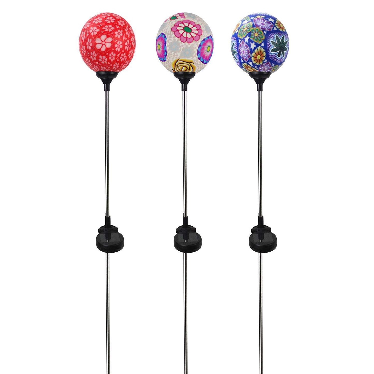  Alpine Multicolored Glass/Metal 34 In. H Soft Clay Ball Outdoor Garden Stake