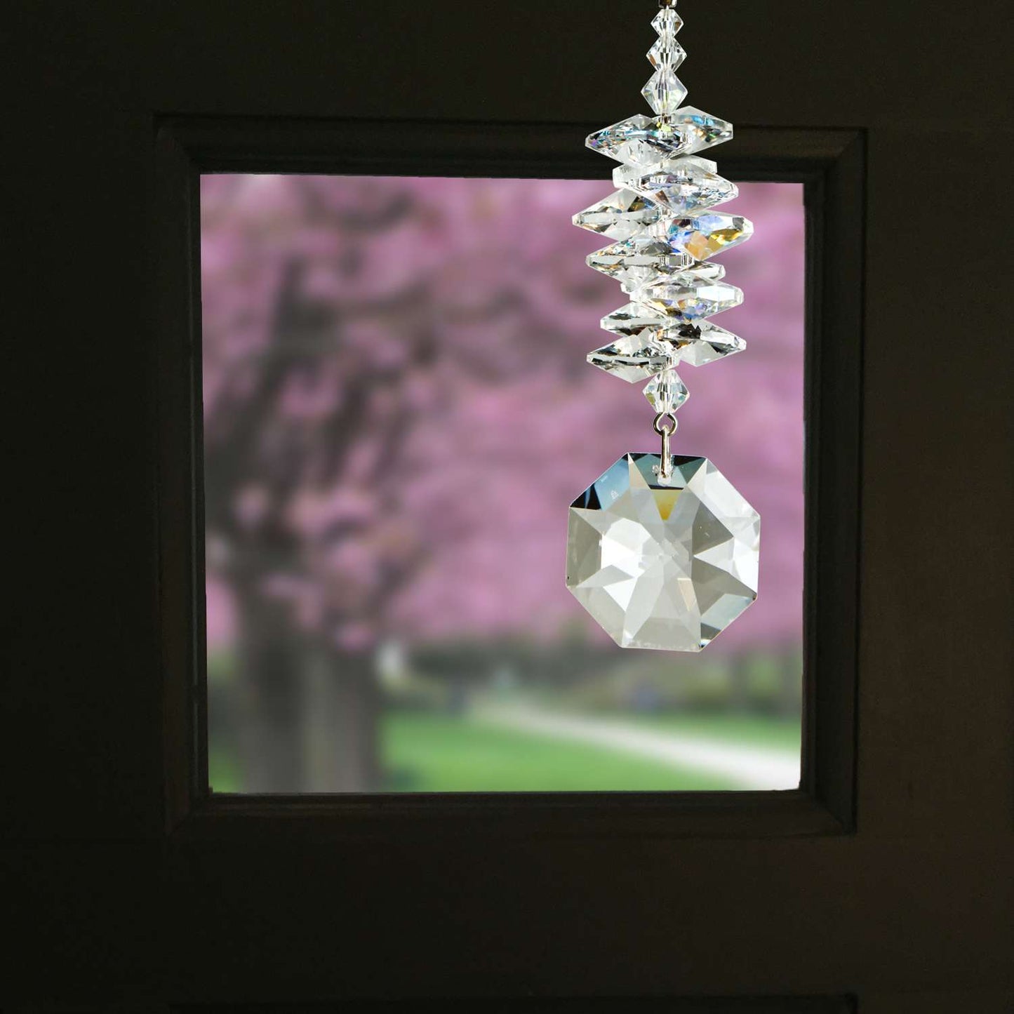  Woodstock Chimes Clear Crystal 4 In. Octagon Wind Chime